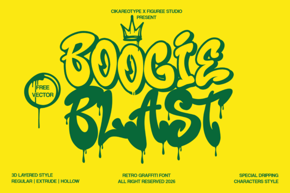 Boogie Blast: Retro Graffiti Font for Bold Design