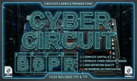 Cyber Circuit: Strategic Application of Futuristic Typography in Tech Branding