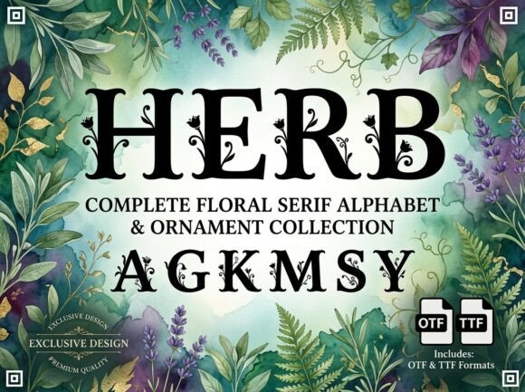 Herb Font: Botanical Serif Design for Natural Branding