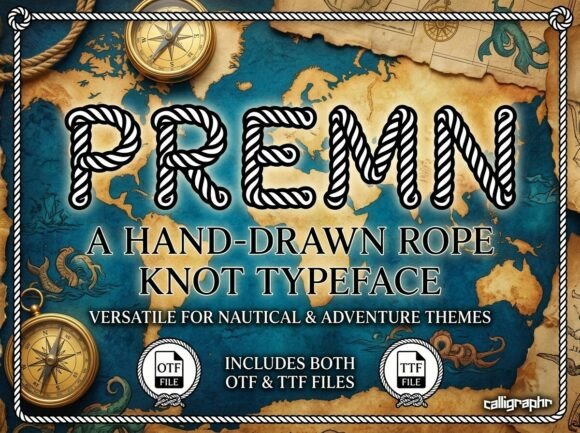 Premn: Rugged Rope Typography for Nautical Brands