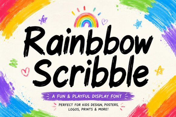 Rainbow Scribble: A Playful Brush Font for Creative Projects