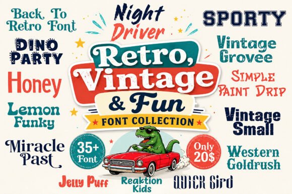 Retro, Vintage Fun Collection: Elevating Modern Design with Nostalgic Typography