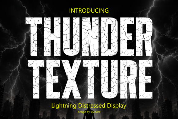 Thunder Texture: Bold Lightning Distressed Font